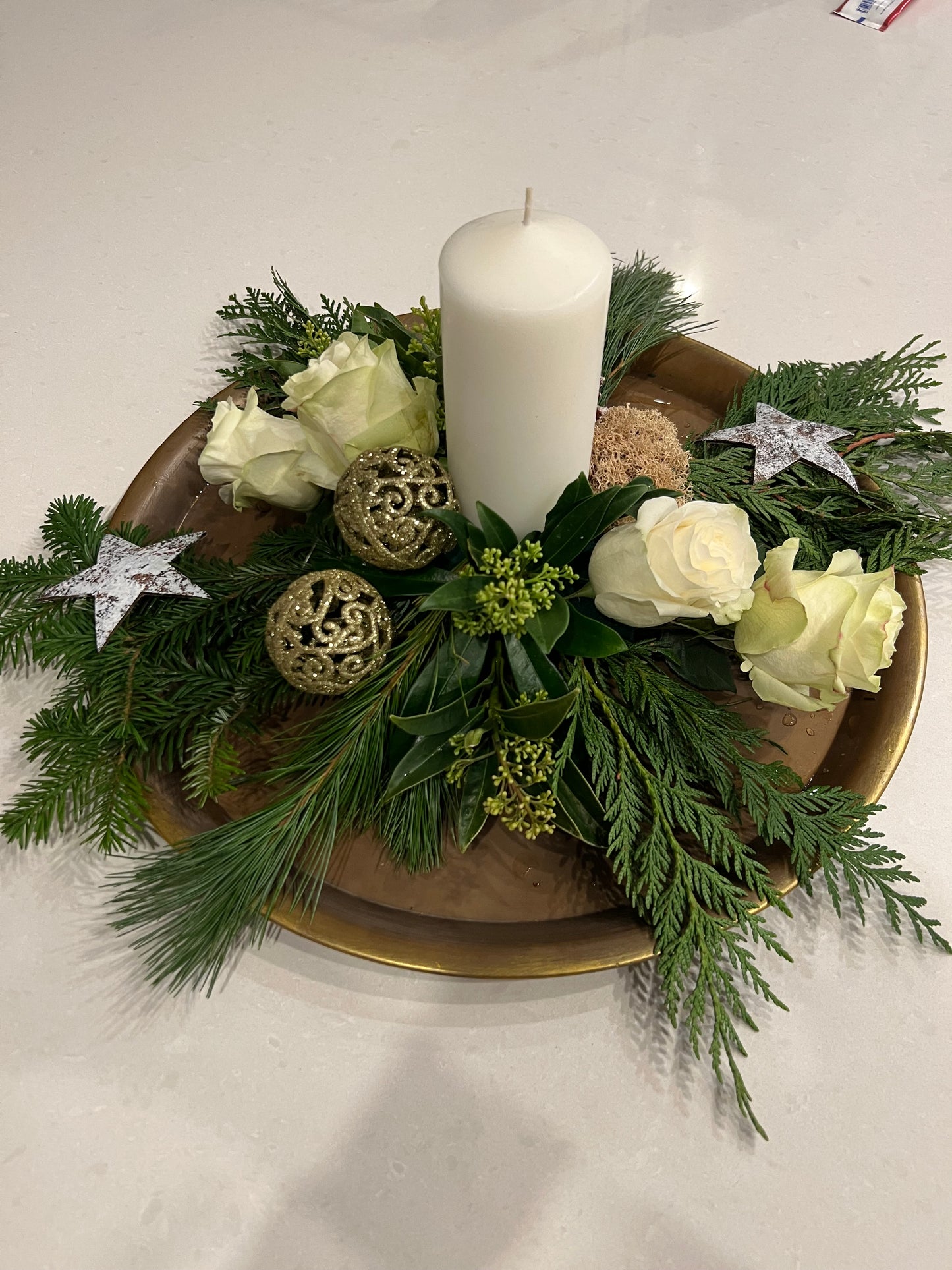 Large Pillar Candle Centerpiece