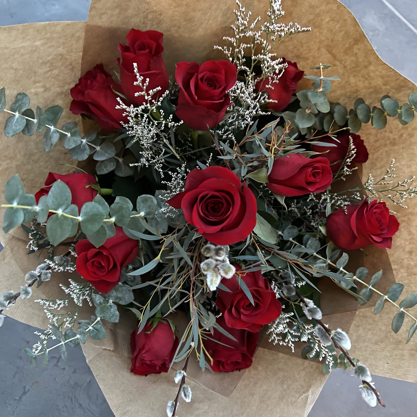 Hand-tied Bouquet Dozen Roses