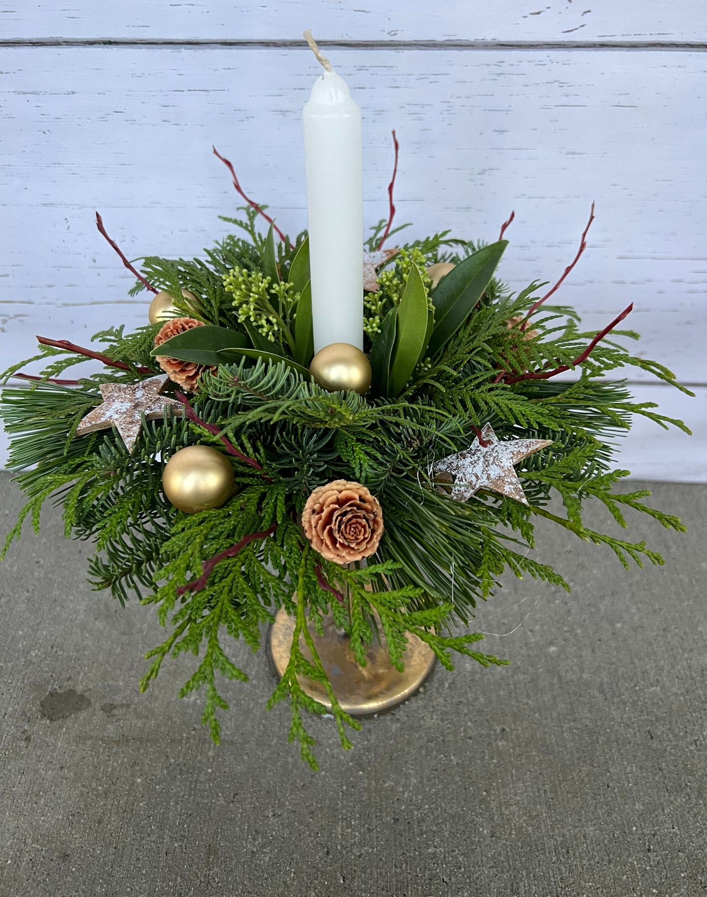 Festive Centerpiece with Candle