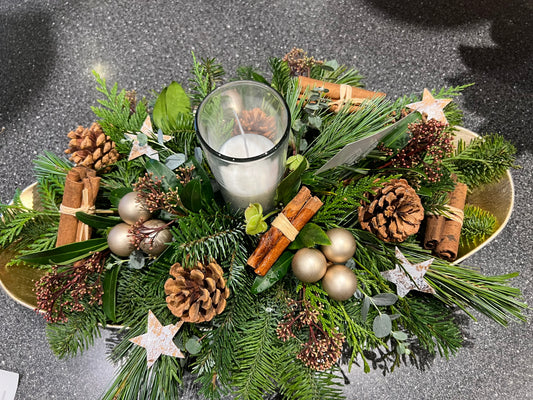 Oval Champagne/ Gold Natural Centrepiece