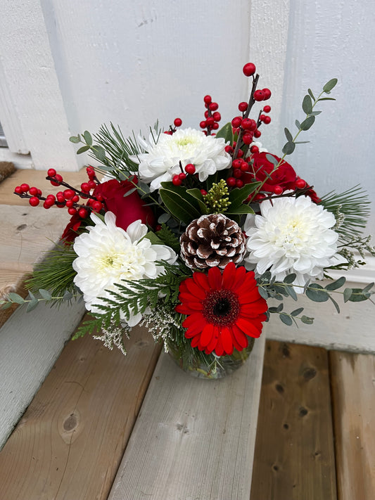 Christmas Vase Centrepiece