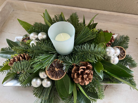 Silver Table Centerpiece